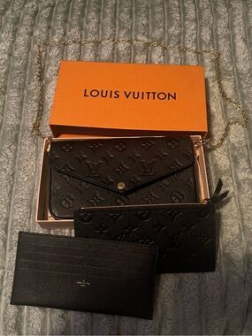 Louis Vuitton Black Monogram Empreinte Chain Wallet Crossbody